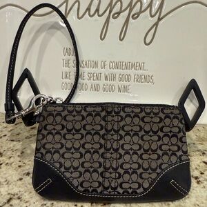Coach Black and Gray Patterned Coin Purse 6 x 4